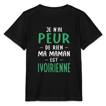 Je n'ai peur de rien ma maman est Ivoirienne - T-shirt bio MINI CREATOR Stanley/Stella Enfant - noir - Devant - Mikhail (115cm)