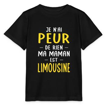 Je n'ai peur de rien ma maman est Limousine - T-shirt bio MINI CREATOR Stanley/Stella Enfant - noir - Devant - Mikhail (115cm)