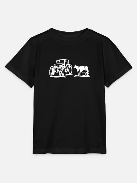 kuh mit traktor - Stanley/Stella Kinder T-Shirt MINI CREATOR - Schwarz