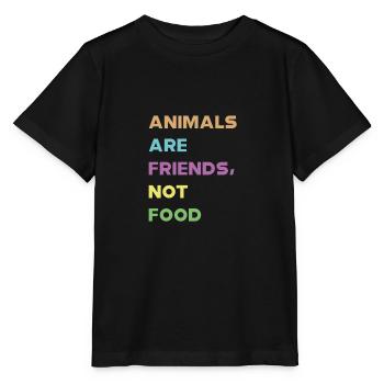 Les animaux sont des amis, pas de la nourriture - T-shirt bio MINI CREATOR Stanley/Stella Enfant - noir - Devant - Mikhail (115cm)