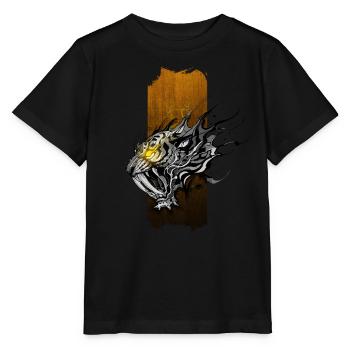 Inferno's Roar: Saber-Toothed Tiger with Glowing Y - Stanley/Stella MINI CREATOR Kids’ T-Shirt - black - Front - Mikhail (115cm)