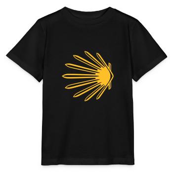Scallop shell | Camino de Santiago | Way of St. James - Stanley/Stella MINI CREATOR Kids’ T-Shirt - black - Front - Mikhail (115cm)