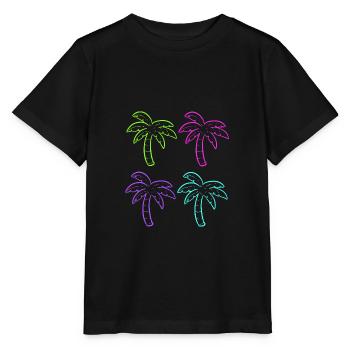 Mehrfarbige Palmen Innenarchitekt Geschenk - Stanley/Stella Kinder T-Shirt MINI CREATOR  - Schwarz - Vorne - Mikhail (115cm)
