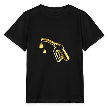 ravitaillement, réservoirstellle, remise de réservoir, or, or liquide - T-shirt bio MINI CREATOR Stanley/Stella Enfant - noir - Devant - Mikhail (115cm)