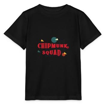 Écureuil mignon de l'escouade des Chipmunk - T-shirt bio MINI CREATOR Stanley/Stella Enfant - noir - Devant - Mikhail (115cm)