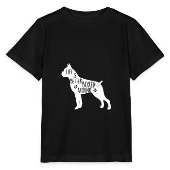 Boxer chien graphique pour les amoureux de chiens de combat blanc - T-shirt bio MINI CREATOR Stanley/Stella Enfant - noir - Devant - Mikhail (115cm)
