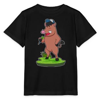 Eber Dart Dartpfeil - Stanley/Stella Kinder T-Shirt MINI CREATOR  - Schwarz - Vorne - Mikhail (115cm)