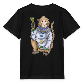Affe Clown Clown-Hupe - Stanley/Stella Kinder T-Shirt MINI CREATOR  - Schwarz - Vorne - Mikhail (115cm)