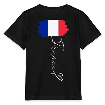 Patriot National Pride Frankreich Trikolore Flagge - Stanley/Stella Kinder T-Shirt MINI CREATOR  - Schwarz - Vorne - Mikhail (115cm)