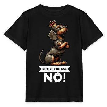 Avant de demander teckel à poils forts teckel - T-shirt bio MINI CREATOR Stanley/Stella Enfant - noir - Devant - Mikhail (115cm)
