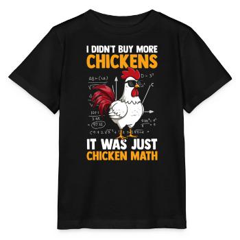 Farmer Rooster Flock Poultry Math Chicken - Stanley/Stella Kinder T-Shirt MINI CREATOR  - Schwarz - Vorne - Mikhail (115cm)