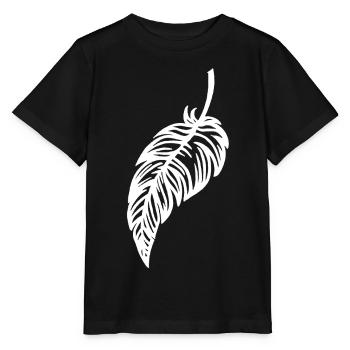 La plume blanche - T-shirt bio MINI CREATOR Stanley/Stella Enfant - noir - Devant - Mikhail (115cm)