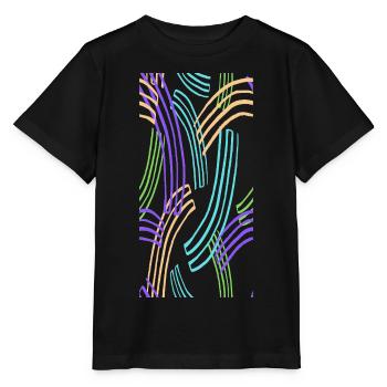 Kurven bunt Mosaic - Stanley/Stella Kinder T-Shirt MINI CREATOR  - Schwarz - Vorne - Mikhail (115cm)
