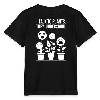 Pflanzenversteher: Kommunikation mit Grün - Stanley/Stella Kinder T-Shirt MINI CREATOR  - Schwarz - Vorne - Mikhail (115cm)