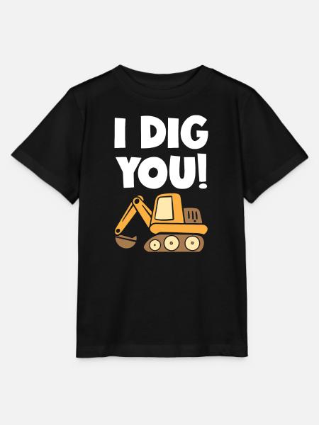 I Dig You Excavator - Stanley/Stella Kinder T-Shirt MINI CREATOR - Schwarz
