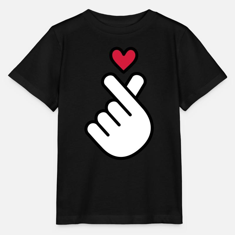 Coeur K-pop, symbole de la musique pop Corée K, doigt, main - T-shirt bio MINI CREATOR Stanley/Stella Enfant - noir