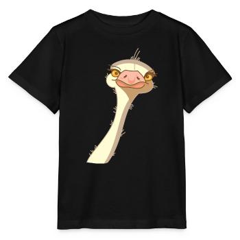 Oiseau Autruche Drôle (b) - T-shirt bio MINI CREATOR Stanley/Stella Enfant - noir - Devant - Mikhail (115cm)