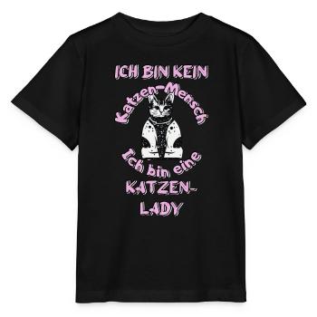 Katze Katzen verrückte Katzendame Katzenmensch - Stanley/Stella Kinder T-Shirt MINI CREATOR  - Schwarz - Vorne - Mikhail (115cm)