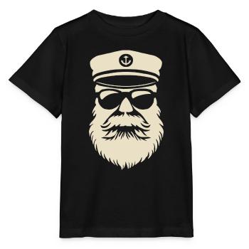 Fasching - Fastnacht - Karneval - Kapitän - Kostüm - Stanley/Stella Kinder T-Shirt MINI CREATOR  - Schwarz - Vorne - Mikhail (115cm)