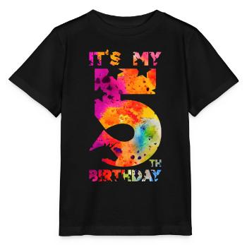 5ÈME ANNIVERSAIRE LICORNE C’EST MON 5ÈME ANNIVERSAIRE - T-shirt bio MINI CREATOR Stanley/Stella Enfant - noir - Devant - Mikhail (115cm)