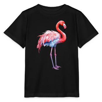 rosa Flamingo, Sommerzeit Urlaubszeit Strand Meer - Stanley/Stella Kinder T-Shirt MINI CREATOR  - Schwarz - Vorne - Mikhail (115cm)