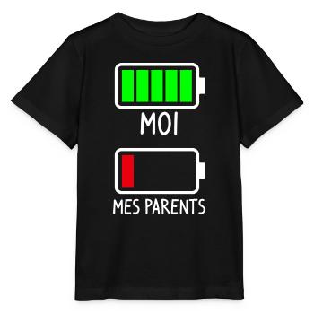 Me and My Parents Battery - Baby Shower Gift - Stanley/Stella MINI CREATOR Kids’ T-Shirt - black - Front - Mikhail (115cm)