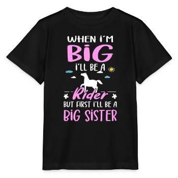 I´ll Be A Big Sister Rider Girls Announcement - Stanley/Stella Kinder T-Shirt MINI CREATOR  - Schwarz - Vorne - Mikhail (115cm)