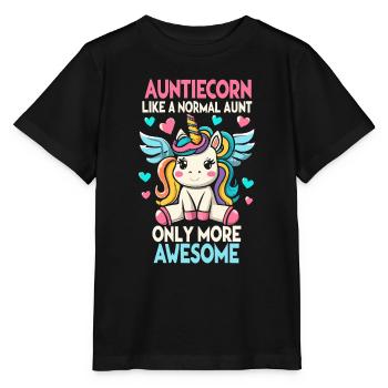 Tante, Tante, Licorne - T-shirt bio MINI CREATOR Stanley/Stella Enfant - noir - Devant - Mikhail (115cm)
