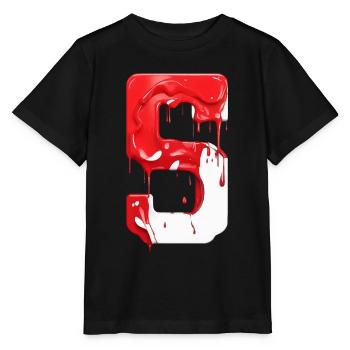 NR. 5 NUMMER 5 ROT WEIß 5. GEBURTSTAG - Stanley/Stella Kinder T-Shirt MINI CREATOR  - Schwarz - Vorne - Mikhail (115cm)