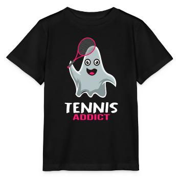 Tennis Match Ball Tennis Player Tennis Ghost - Stanley/Stella MINI CREATOR Kids’ T-Shirt - black - Front - Mikhail (115cm)