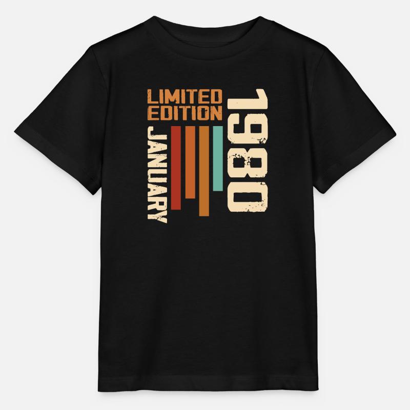 Januar 1980 - 1980 Januar Geburtstagsgeschenk - Stanley/Stella Kinder T-Shirt MINI CREATOR  - Schwarz
