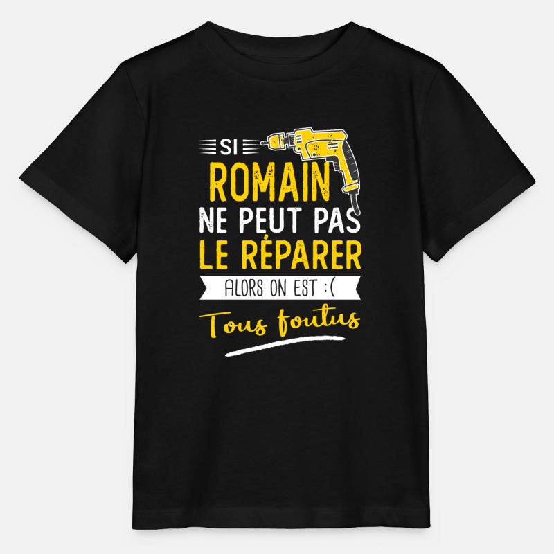 Romain Si romain ne peut pas le réparer - T-shirt bio MINI CREATOR Stanley/Stella Enfant - noir