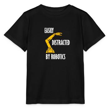 Abgelenkt von Robotern Elektronischer Robotik - Stanley/Stella Kinder T-Shirt MINI CREATOR  - Schwarz - Vorne - Mikhail (115cm)