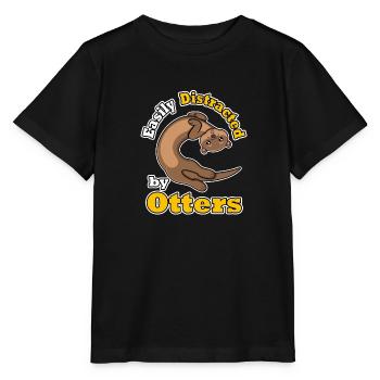 Distrait par les loutres, animal ironique de la - T-shirt bio MINI CREATOR Stanley/Stella Enfant - noir - Devant - Mikhail (115cm)