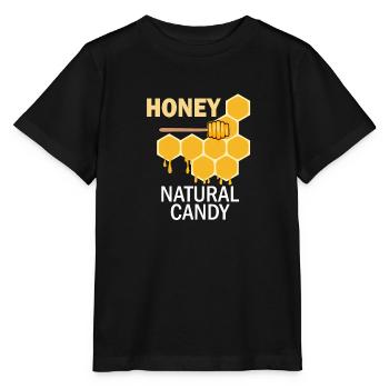 Bonbons en forme de nid d'abeille Nature Candy - T-shirt bio MINI CREATOR Stanley/Stella Enfant - noir - Devant - Mikhail (115cm)