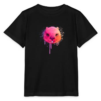 Coloured Artsy Wombat Design Art Rodent Animal - Stanley/Stella MINI CREATOR Kids’ T-Shirt - black - Front - Mikhail (115cm)