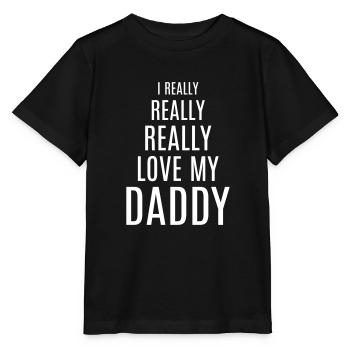 Baby Baby Sayings Dad "I Really Love My Daddy" - Stanley/Stella MINI CREATOR Kids’ T-Shirt - black - Front - Mikhail (115cm)