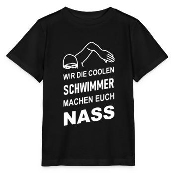 Die coolen Schwimmer machen euch nass - Stanley/Stella Kinder T-Shirt MINI CREATOR  - Schwarz - Vorne - Mikhail (115cm)