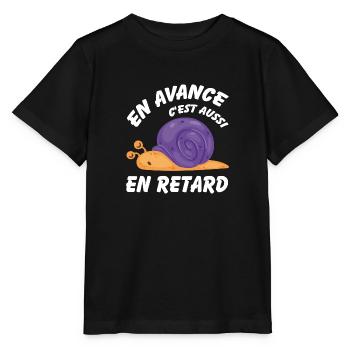 En avance c'est aussi en retard - T-shirt bio MINI CREATOR Stanley/Stella Enfant - noir - Devant - Mikhail (115cm)