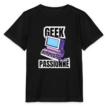 geek passionné - T-shirt bio MINI CREATOR Stanley/Stella Enfant - noir - Devant - Mikhail (115cm)