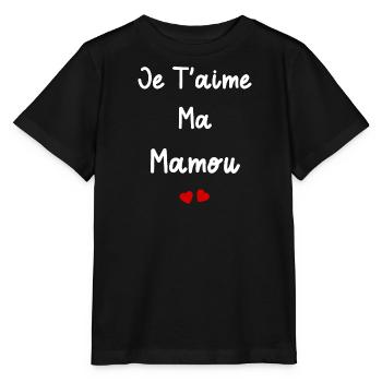 Je t'aime ma Mamou - T-shirt bio MINI CREATOR Stanley/Stella Enfant - noir - Devant - Mikhail (115cm)