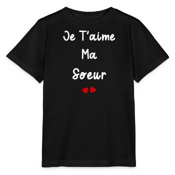 Je t'aime ma Soeur - T-shirt bio MINI CREATOR Stanley/Stella Enfant - noir - Devant - Mikhail (115cm)
