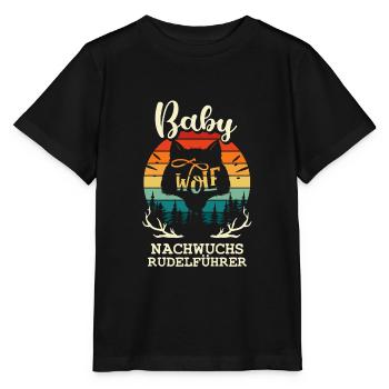 Baby Wolf - Rudel Geburt Kind Geschenk Familie - Stanley/Stella Kinder T-Shirt MINI CREATOR  - Schwarz - Vorne - Mikhail (115cm)