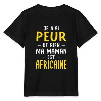 Je n'ai peur de rien ma maman est Africaine - T-shirt bio MINI CREATOR Stanley/Stella Enfant - noir - Devant - Mikhail (115cm)