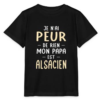 Je n'ai peur de rien mon papa est Alsacien - T-shirt bio MINI CREATOR Stanley/Stella Enfant - noir - Devant - Mikhail (115cm)
