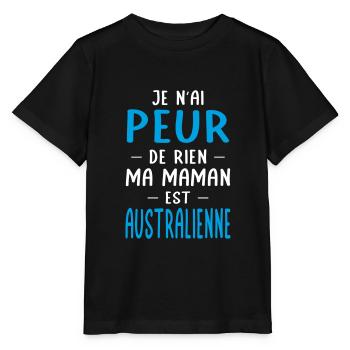 Je n'ai peur de rien ma maman est Australienne - T-shirt bio MINI CREATOR Stanley/Stella Enfant - noir - Devant - Mikhail (115cm)