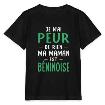 Je n'ai peur de rien ma maman est Béninoise - T-shirt bio MINI CREATOR Stanley/Stella Enfant - noir - Devant - Mikhail (115cm)