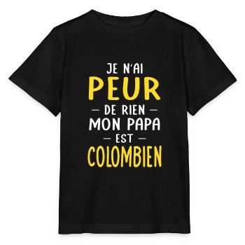 Je n'ai peur de rien mon papa est Colombien - T-shirt bio MINI CREATOR Stanley/Stella Enfant - noir - Devant - Mikhail (115cm)