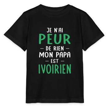 Je n'ai peur de rien mon papa est Ivoirien - T-shirt bio MINI CREATOR Stanley/Stella Enfant - noir - Devant - Mikhail (115cm)