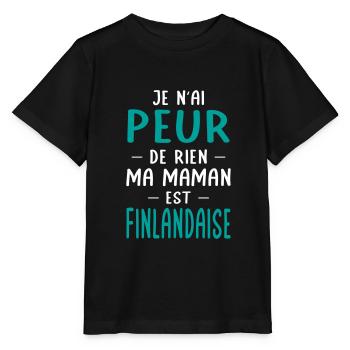 Je n'ai peur de rien ma maman est Finlandaise - T-shirt bio MINI CREATOR Stanley/Stella Enfant - noir - Devant - Mikhail (115cm)